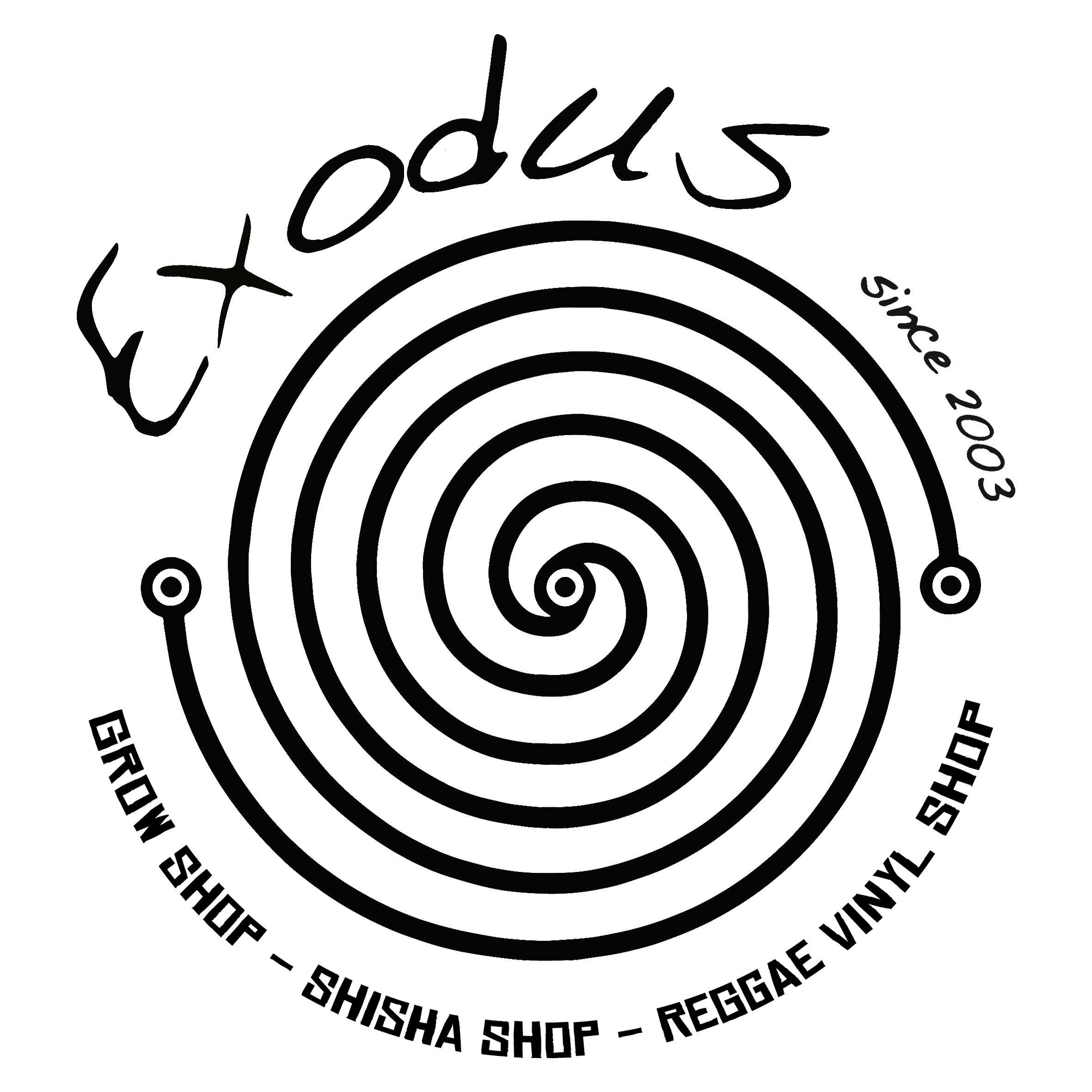 logo exodus shop 2026 nero